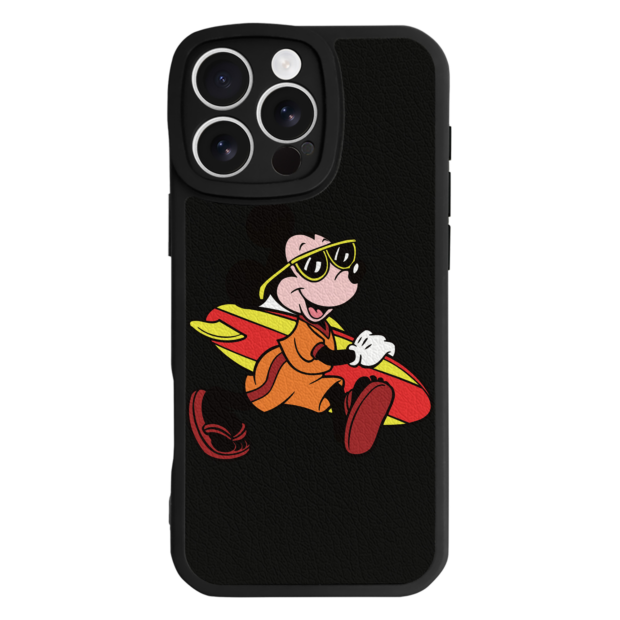 （画像用） ミッキーマウス Mickey Mouse 【iPhone 16シリーズ対応】シリコンスマホケース（レザー調） 材質：シリコン